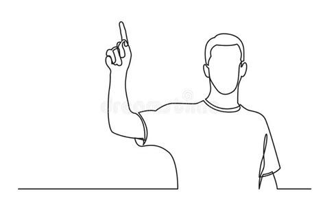 Man Pointing With Finger. Continuous Line Drawing Stock Vector ...