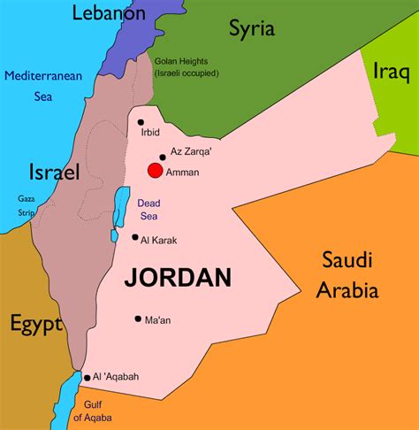 Jordan Map - TravelsFinders.Com