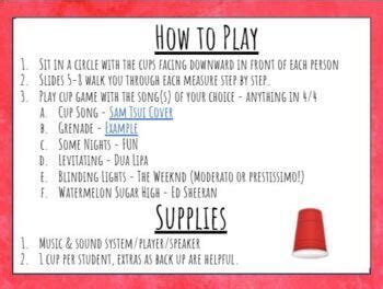 Cup Song Game: Tutorial, Rhythm, & Movements on Google Slides | TPT