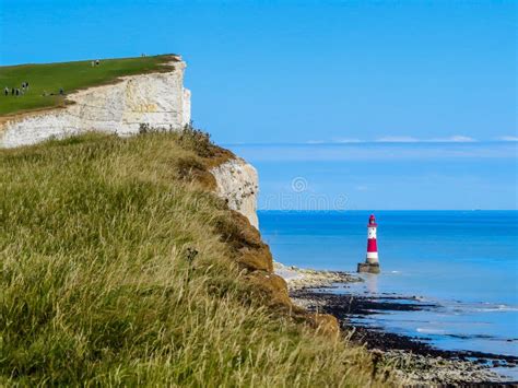 White Cliffs and Beachy Head Lighthouse Stock Image - Image of beacon ...