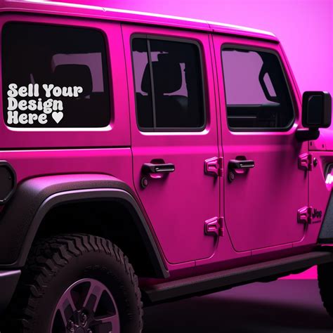 Pink Jeep Decal Vinyl Sticker Mockup Car Side Back Rear - Etsy