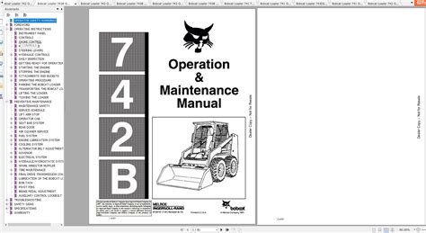 Bobcat Loader 741 742 743 Operation & Maintenance Manuals | Auto Repair ...