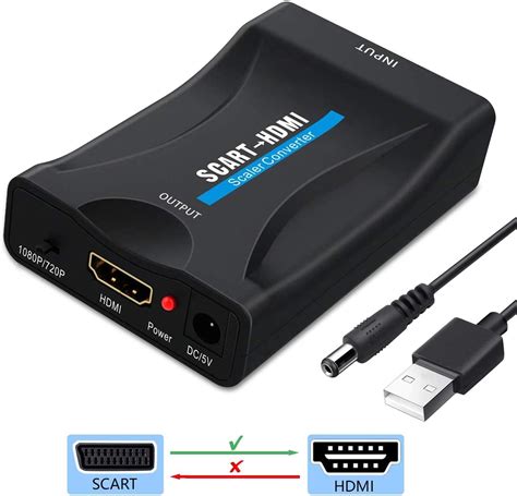 Scart to HDMI Converter Adapter, Scaler Video Audio Converter Support ...