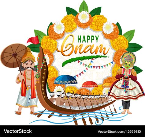 Onam hindu harvest festival poster Royalty Free Vector Image