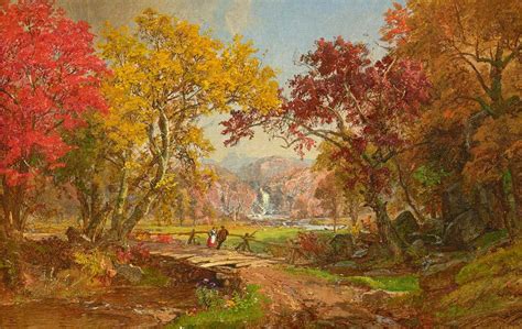 Jasper Francis Cropsey - Autumn Landscape with Cattle For Sale at 1stDibs