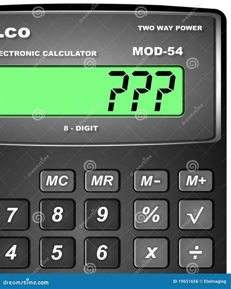 Calculator with Question Mark Stock Illustration - Illustration of ...