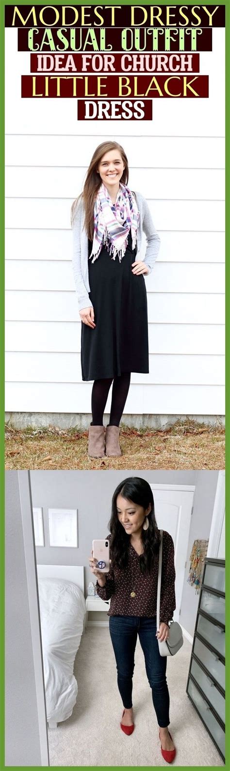 Modest Dressy Casual Outfit Idee für Kirche Little Black Dress ...