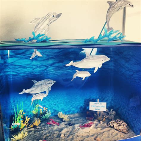 Dolphin crafts for kids | ehow, To create a dolphin diorama, paint the ...