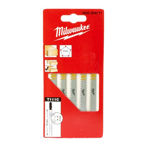 Milwaukee Jigsaw Blades - T111C (Wood) 5pc | Toolstation