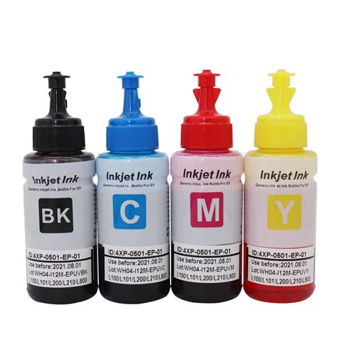 4 color Refill Ink Kit for Epson L100 L110 L120 L132 L210 L222 L300 ...