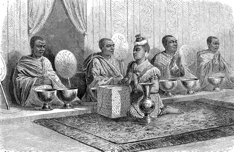 Royal tonsure ceremony in Siam, 19th century - Stock Image - C039/0754 ...