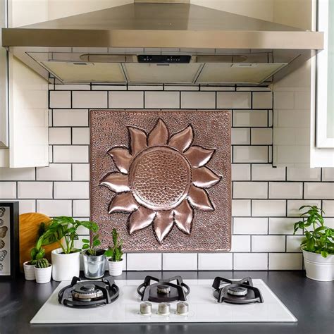 Sun Symbol Copper Tile for Fireplace Kitchen Backsplash - Etsy