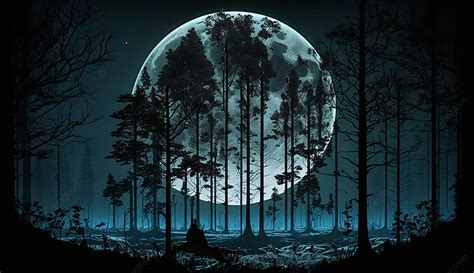 Fondo De Bosque Oscuro Luna, Luna, Bosque Oscuro, Bosque Imagen de ...