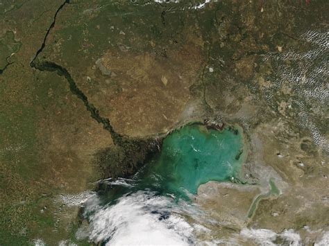 Caspian Sea and Volga River Delta