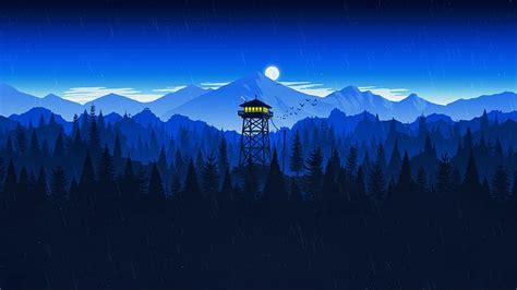 HD wallpaper: artwork, Firewatch, nature, trees, forest, mountains ...