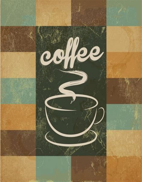 Free Vector | Poster retro with hand drawn cup of coffee