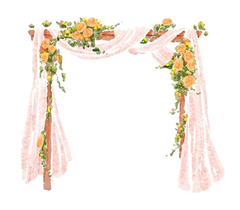 Premium Vector | Wedding arch with flowers illustration