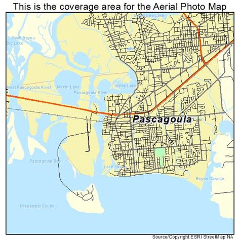 Aerial Photography Map of Pascagoula, MS Mississippi