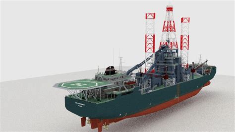 Drillship Drill Ship 3d Model