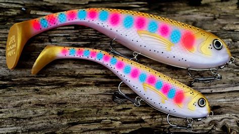 Soft Plastic Shad - Rainbow Trout - Mel Handmade Lures