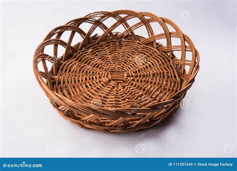 Empty Cane Basket Or Tokri In Hindi And Topli In Marathi Stock Image ...