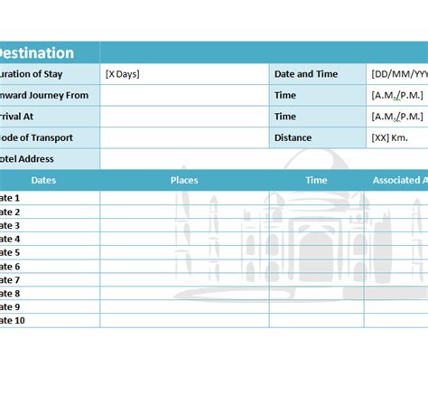 Free Travel Itinerary Template Excel Clickup Business Traveling ...