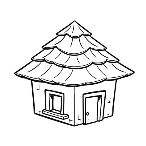 Small Sketch House With Roof Outline Drawing Vector, House Drawing ...