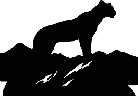 mountain lion black silhouette 38101876 Vector Art at Vecteezy