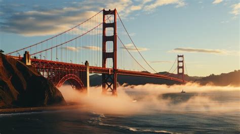 Premium AI Image | the golden gate bridge is surrounded by fog