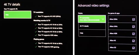 Xbox One S 4K HDR settings