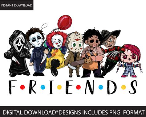 Horror Movie Killers Scary Friends Png Halloween Horror Squad Cult ...