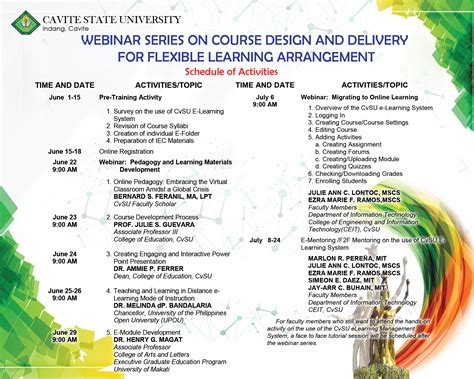 Webinar Series 2020: Course Design and Delivery for Flexible Learning ...