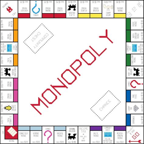 Monopoly Game Board PDF Cross-stitch Pattern, Instant Digital Download ...