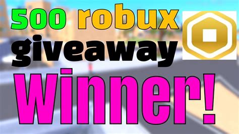 Announcing my 500 ROBUX Giveaway WINNER! - YouTube