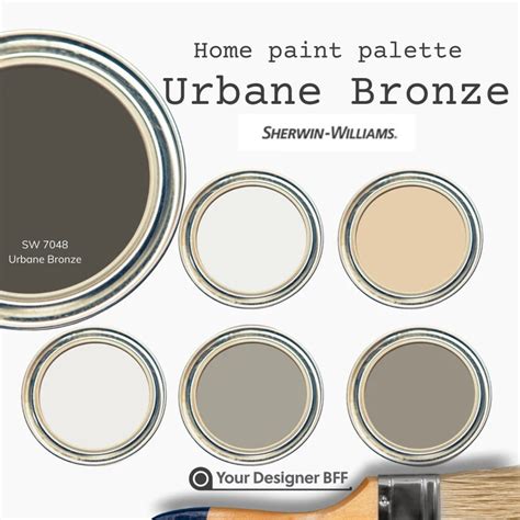 SW 7048 Urbane Bronze Complementary Color Palette for Sherwin Williams ...