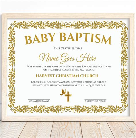 Baptism Certificate Editable Template, Baby Boy Baptism, Baby Girl ...