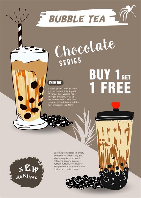 Bubble tea poster. Restaurant cafe menu, template design. 2898807 ...