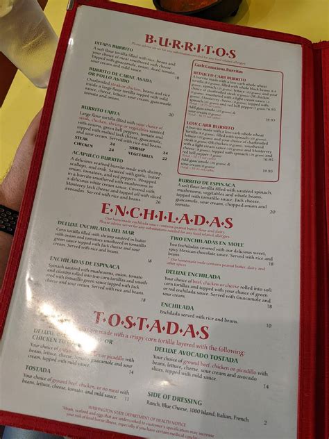 Menu at Ixtapa Mexican Restaurant, Lake Stevens, 303 91st Ave NE Ste B201