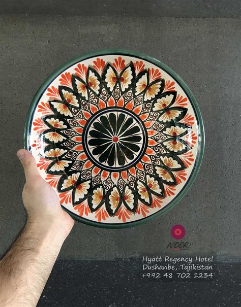 Glazed ceramic plates of hand-painted with national patterns – Noor art ...