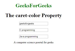 CSS caret-color Property - GeeksforGeeks