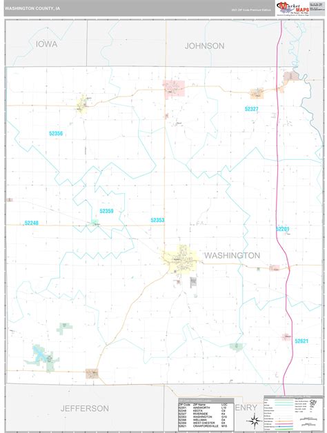 Washington County, IA Wall Map Premium Style by MarketMAPS - MapSales