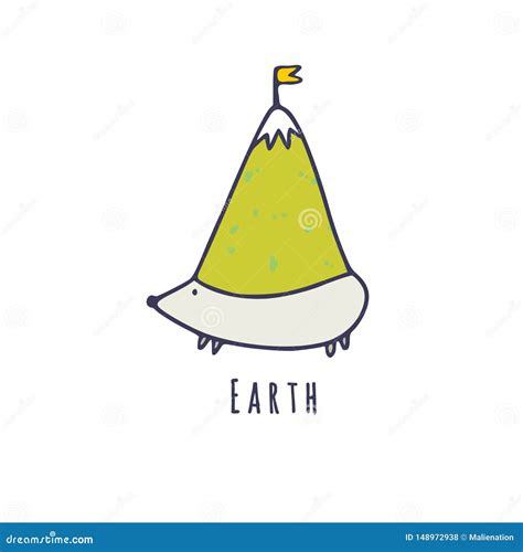 Earth Element Character. Isolated on White Stock Vector - Illustration ...