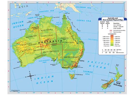 Australia And New Zealand Physical Map - Cape May County Map