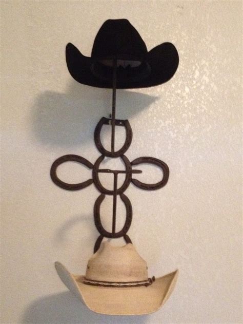 My hat rack! | Horseshoe art, Metal projects, Hat rack