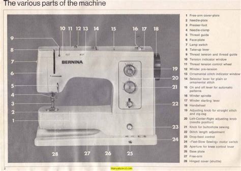 Bernina 830 Sewing Machine Instruction Manual