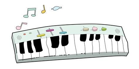 teclado de piano eléctrico estilo infantil dibujado a mano. ilustración ...