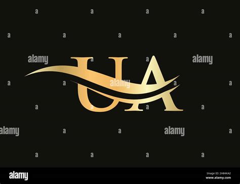 Initial UA letter linked logo vector template. Swoosh letter UA logo ...