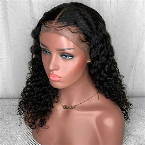 Nemer Glueless 13*6 Curly Lace Front Human Hair Wigs with Baby Hair ...