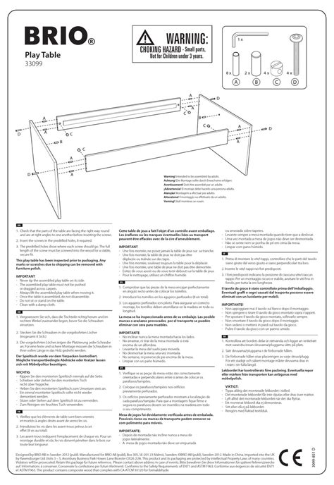 BRIO PLAY TABLE 33099 ASSEMBLY INSTRUCTIONS Pdf Download | ManualsLib