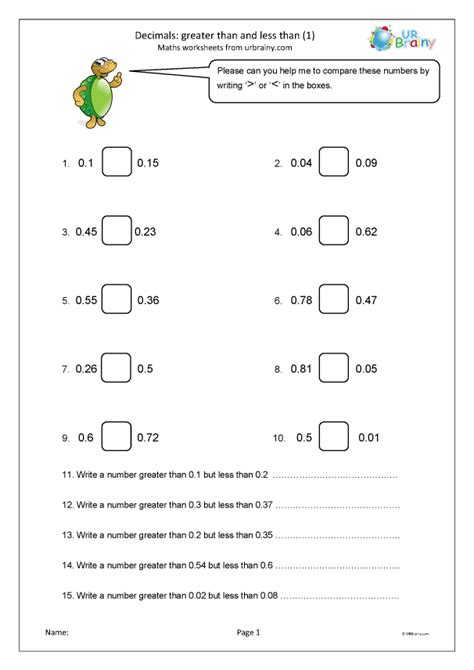 Greater Than Less Than Decimals Calculator